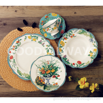 New bone china tableware with flower design